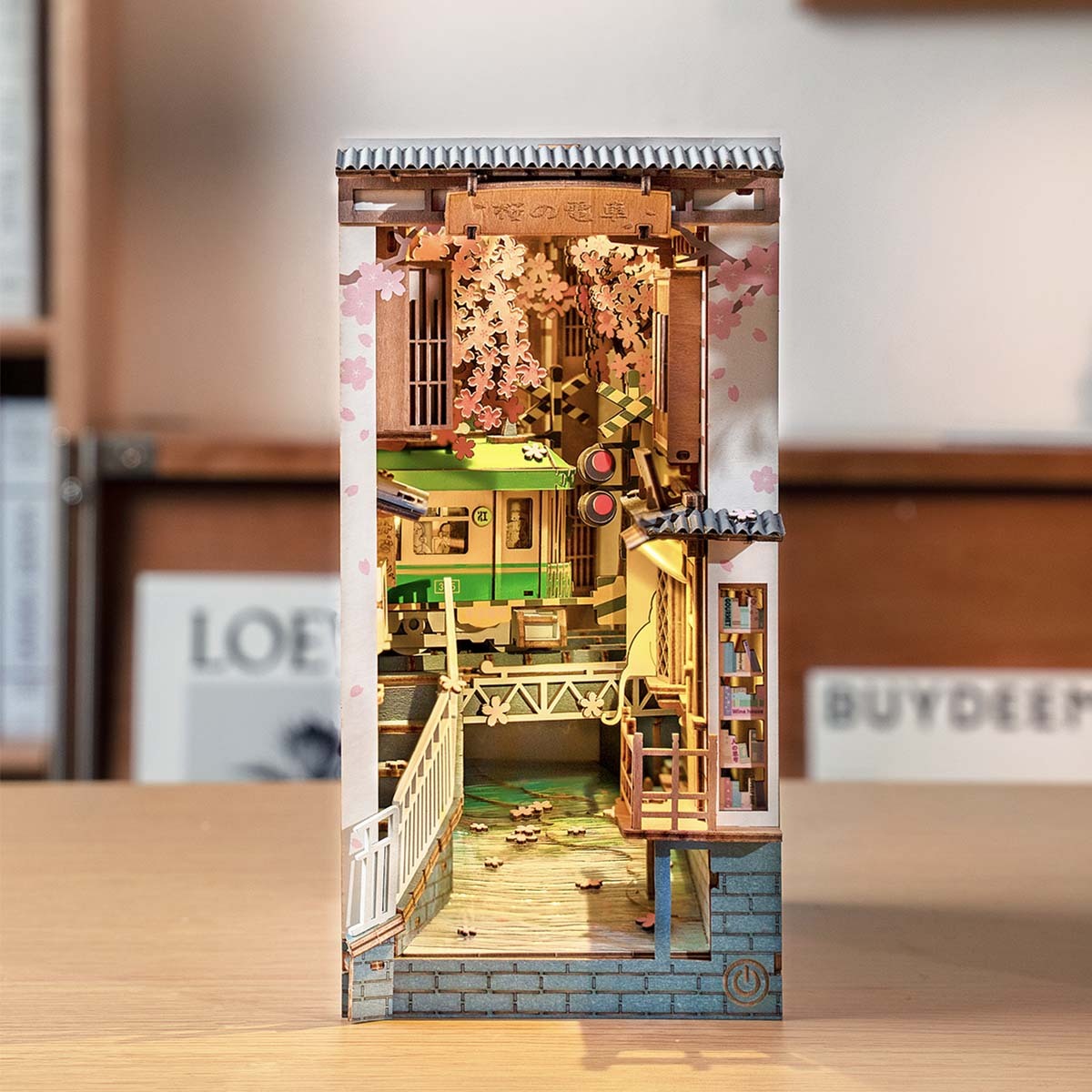 Rolife Sakura Densya Book Nook Shelf Insert - DIY Miniature Tokyo