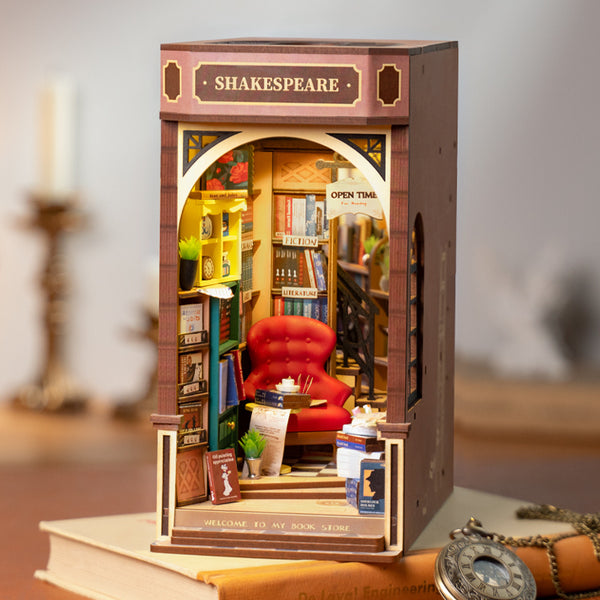 Rolife Book Nook Shelf Insert - Bookstore TGB07 | DIY Miniature French Bookstore with LED Lights