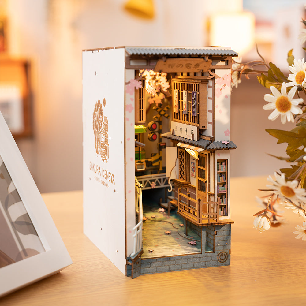 Rolife Sakura Densya Book Nook Shelf Insert - DIY Miniature Tokyo